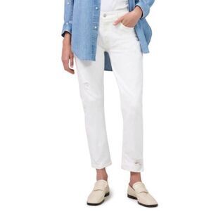 Citizens of Humanity NWT Emerson Distressed Slim Boyfriend Jeans White Size 25